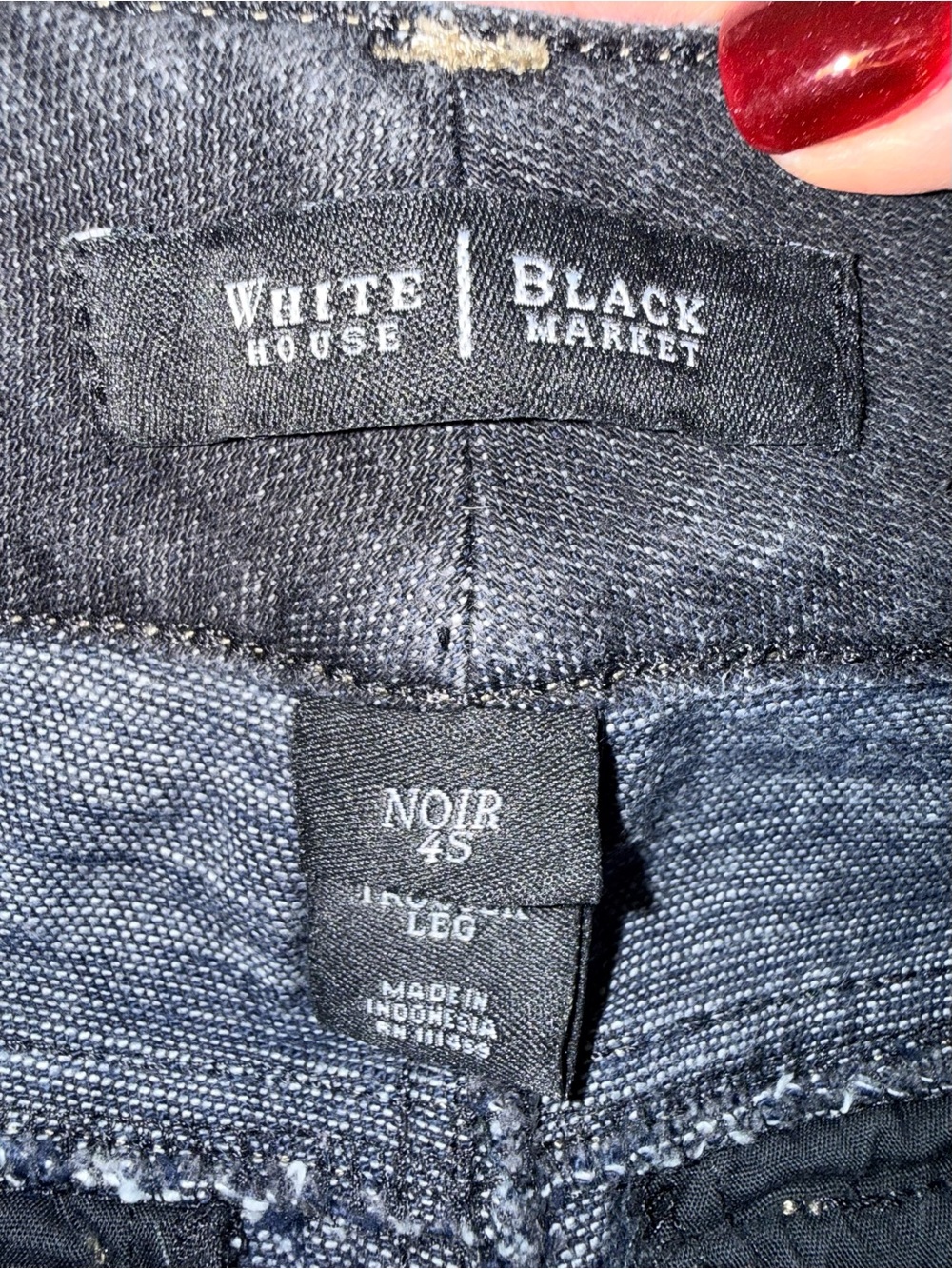 White House Black Market Noir Trouser Leg Jeans Size 4S Dark Wash Wide Leg Denim - Picture 2 of 15